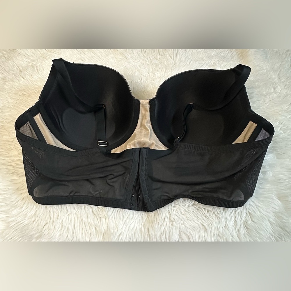Cacique 46C Front Zip Bra Balconette Longline Black Lace⁠ - Picture 4 of 9
